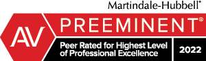 Highest level of Professional Excellence 2022 - Awarded by Martindale-Hubbell Highest level of Professional Excellence 2022 - Awarded by Martindale-Hubbell