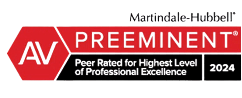 Highest level of Professional Excellence 2024 - Awarded by Martindale-Hubbell Highest level of Professional Excellence 2024 - Awarded by Martindale-Hubbell
